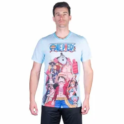 Maglietta A Maniche Corte One Piece Fishman Straw Hat Crew Blue S
