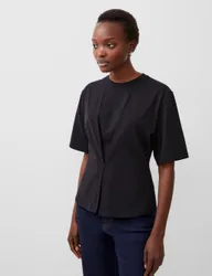 Cotton Rich Waisted Top Black female