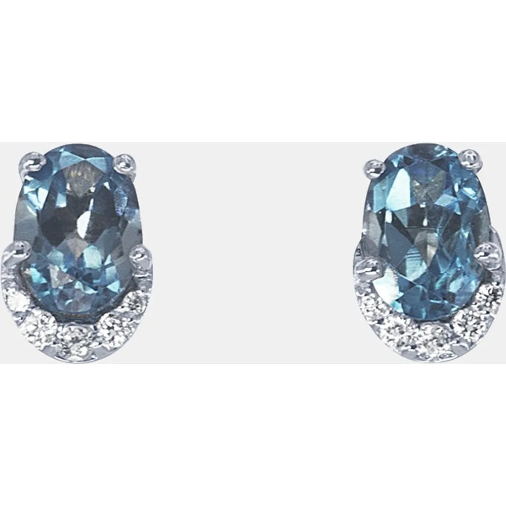 Pendientes de oro con diamante y topacio Swiss - El Corte Inglés - FashionsVida