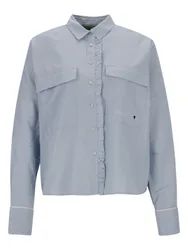 CROPPED RUFFLE OXFORD BLOUSE female
