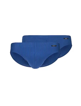 Slip 2er Pkg. COTTON ADVANTAGE dreamyiris stri blau XL herren - Skiny - FashionsVida