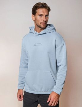 Felpa con scritta - azzurro