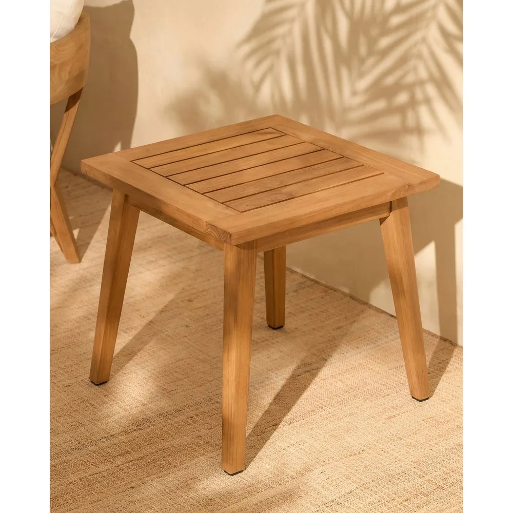 Mesa auxiliar de jardín de madera de teca Kansas - El Corte Inglés - FashionsVida