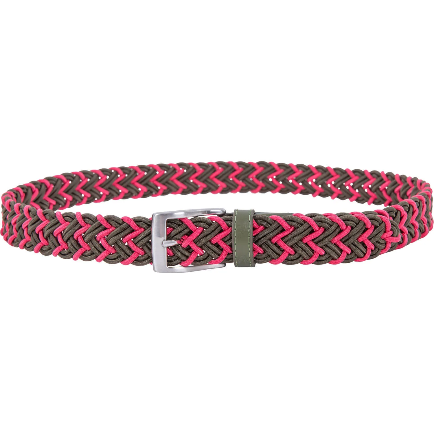 Gürtel Damen Braided Tip, oliv/pink 90_cm - Alberto - FashionsVida