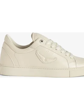 Zadig & Voltaire - Zapatillas de piel de mujer bajas blancas - Zadig & Voltaire - FashionsVida