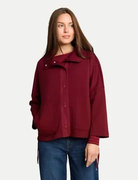 Sweatshirtjacke mit Stehkragen Rot L - Tom Tailor Casual - FashionsVida