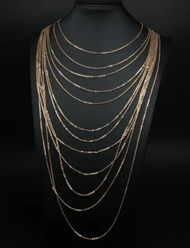 Exaggerated multi-layered metallic texture chain long necklace for women, fashionable body chain, elegant accessory - Aliexpress - FashionsVida