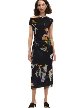 Desigual Damen Kleid Schwarz 508866