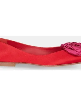 Bailarinas de mujer Bloom de raso con flor - Adeba - FashionsVida