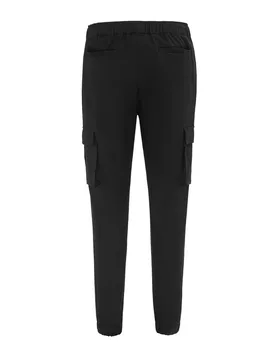 Mens Solid Patterned Straight Cargo Pants In Black - Size 2xl - SoulCal - FashionsVida