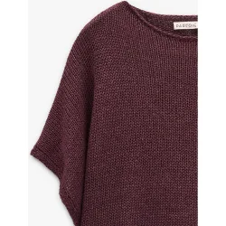 Blusa de mujer de punto con cuello barco en liso