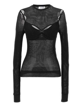 Top con bralette a freccia in rete