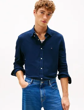 Camisa de caballero lisa de piqué - Tommy Hilfiger - FashionsVida