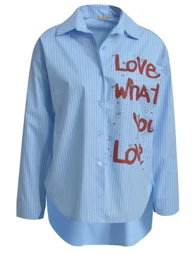 BLOUE WITH TRIPE AND WORDING female - S - FashionsVida