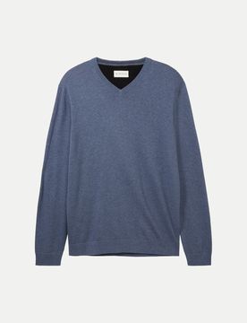 Basic Strickpullover Blau XL