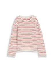 Knit structured stripe sweater female