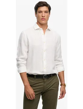 Camisa regular fit de lino de hombre - Superdry - FashionsVida