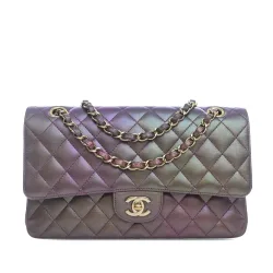 Medium Classic Iridescent Lambskin Double Flap