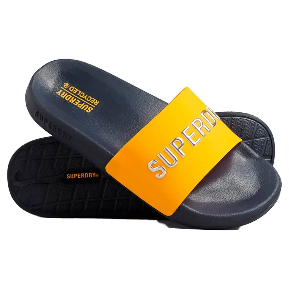 Ciabatte Code Logo Vegan Eclipse Navy / Saffron Yellow / Metallic Silver EU 40-41 - Superdry - FashionsVida