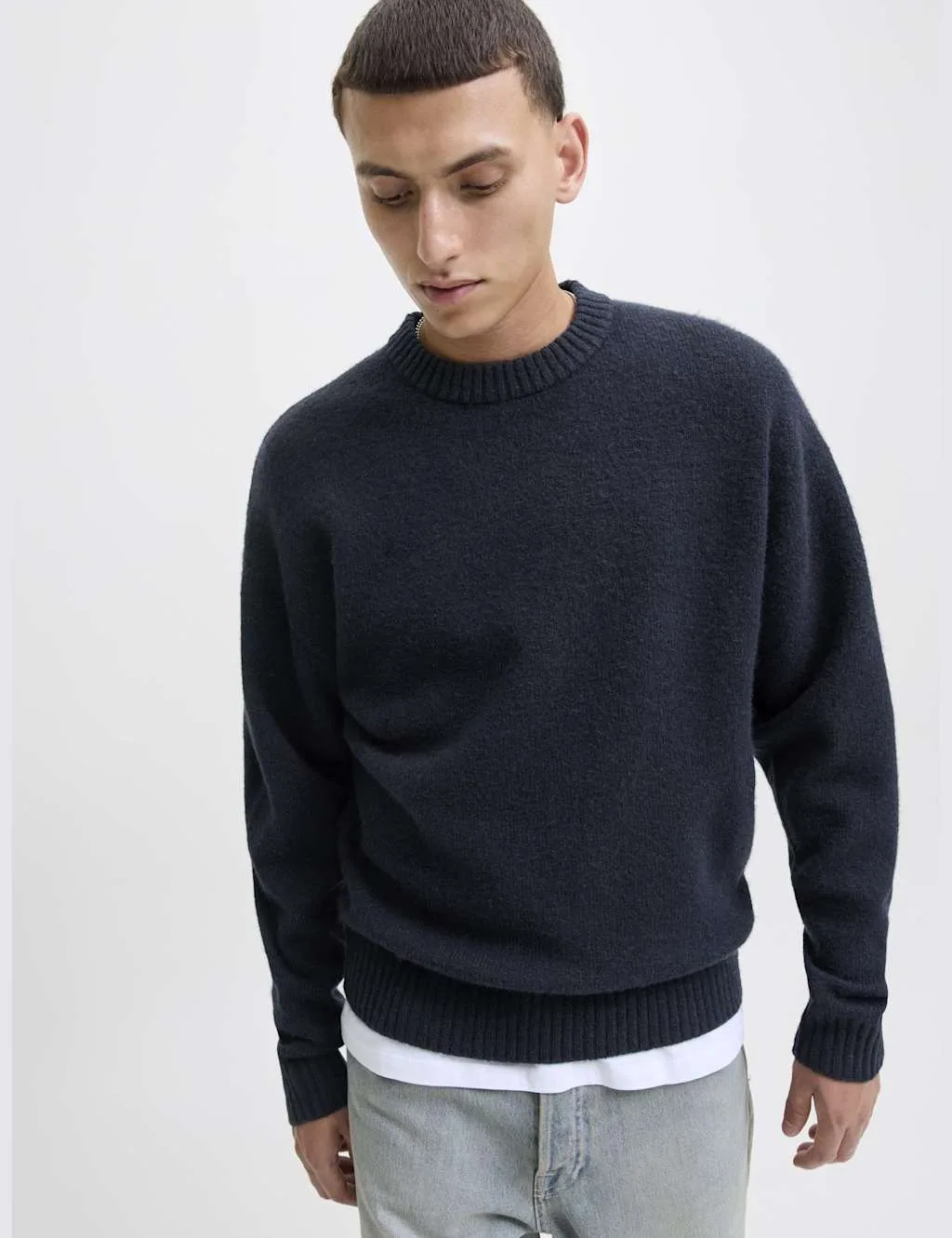 Crew Neck Jumper Navy male - Jack & jones - FashionsVida