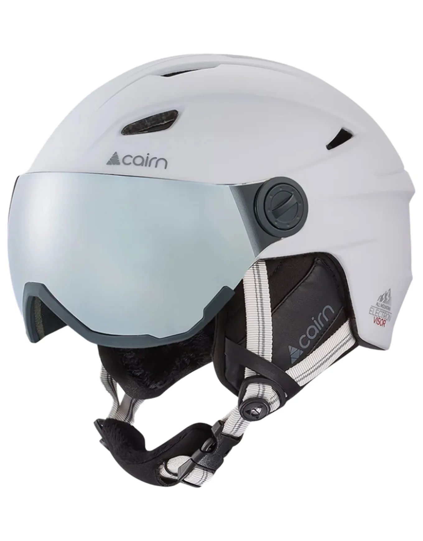 Casque de ski/snowboard à visière - Electron Visor White - Taille 53-54 cm - Blanc - Cairn - FashionsVida
