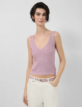 Top de mujer de sisas punto calado con lúrex - Roberto Verino - FashionsVida