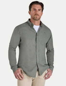 Classic Long Sleeve Linen Mens Shirt - - Size: S - Raging Bull - FashionsVida
