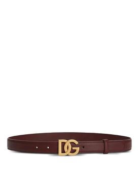 Cintura In Vitello Con Logo Dg