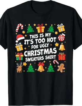 Merry Christmas Candy Cane Christmas Hat This Is My Christmas Funny Xmas PJs Men Women Gift Graphic Tshirts Fashion All-match - Aliexpress - FashionsVida