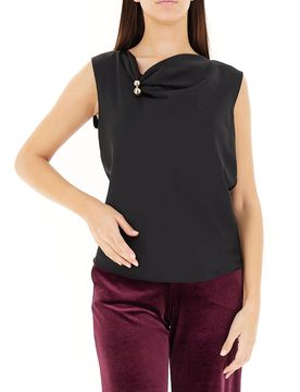 Blusa smanicata NERO L