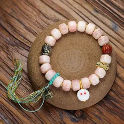 Authentic yak barrel beads DIY unisex bracelet, hand-held bone and horn ornaments