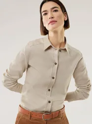 Aktiv Flanell Hemdbluse, normale Größen, Farbe Beige, 50, bequem, da elastisch temperaturausgleichend Damen