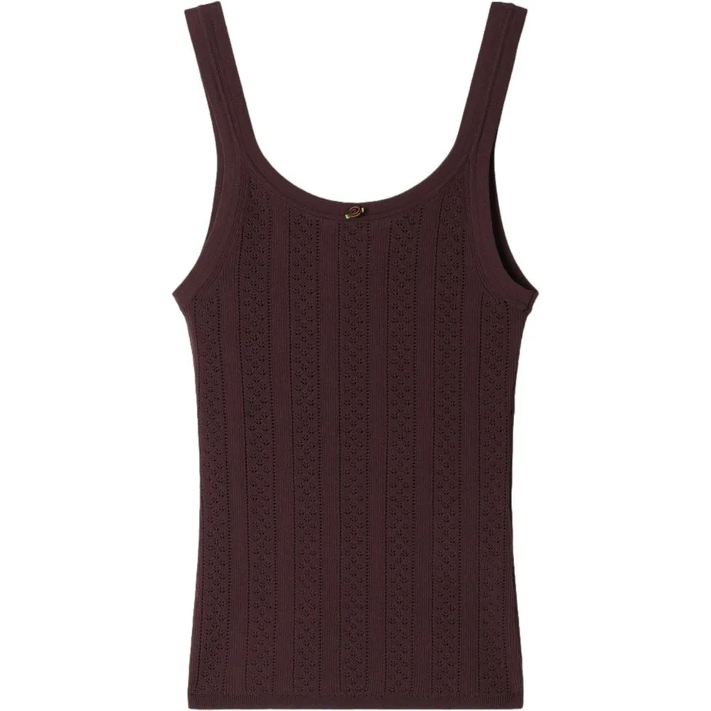 Top de mujer ajustado de punto calado con lazo y con algodón - sandro - FashionsVida