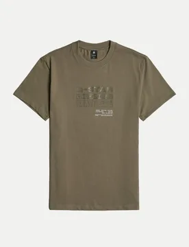 T-Shirt mit Logo-Print Braun M - G-Star RAW - FashionsVida