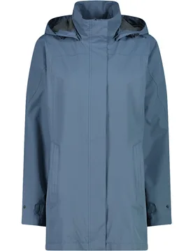 Woman jacket snaps hood chaqueta impermeable mujer Azul (42) - CMP - FashionsVida