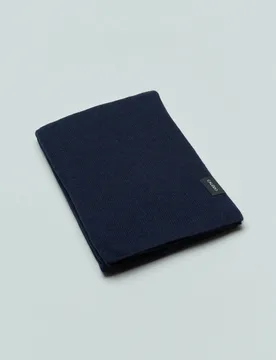 Stola blu in puro cashmere a costine - Caleido - FashionsVida