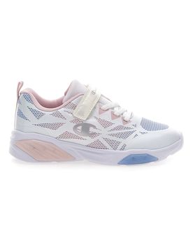 Sneakers bianche e rosa con luci Wave Tri G PS 35