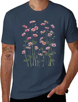 Pink Cosmos Flowers T-Shirt man t shirt graphic man t shirts graphic man t shirts for men T-Shirt - Aliexpress - FashionsVida