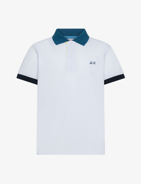 Polo con richiamo bambino bianco