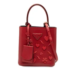 Small Embellished Saffiano Cuir Panier Satchel