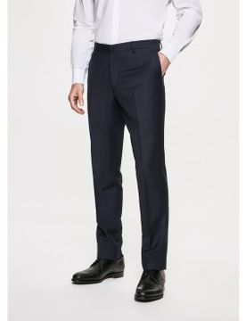 Para hombre. HM211176 Pantalón Lana Liso (42), Casual, Fiesta, Clásico