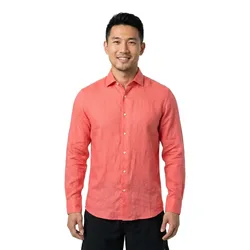 Camicia A Maniche Lunghe Bastian Linen Pink XL