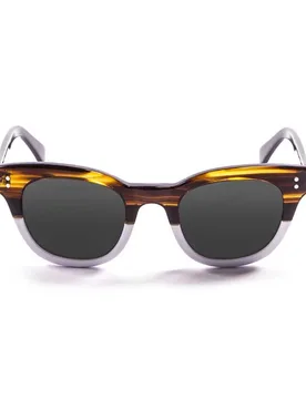 Santa Cruz Polarized Sunglasses Brown / White / Smoke One Size Men,Women - Ocean Sunglasses - FashionsVida