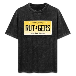 New Jersey RU License Plate T-Shirt Running Performance Short Sleeve Tee
