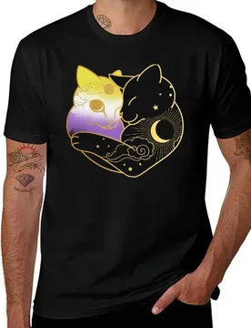 Nonbinary Celestial Cat Heart T-Shirt Relaxed Fit Casual Short Sleeve Top T-Shirt - Aliexpress - FashionsVida