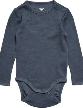 Body A Maniche Lunghe Mini Wool Solid Ombre Blue 98 cm - Hummel - FashionsVida