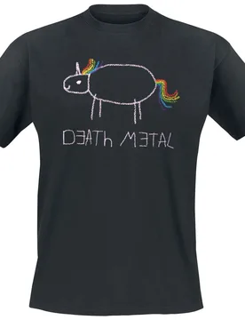 T-Shirt - S bis 5XL - Größe 4XL - schwarz - Unisex - unisex - Death Metal Unicorn - FashionsVida