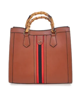 Borsa a Spalla Cuoio con dettagli Dorati 18247-3 - DOUBLE CHECK - FashionsVida