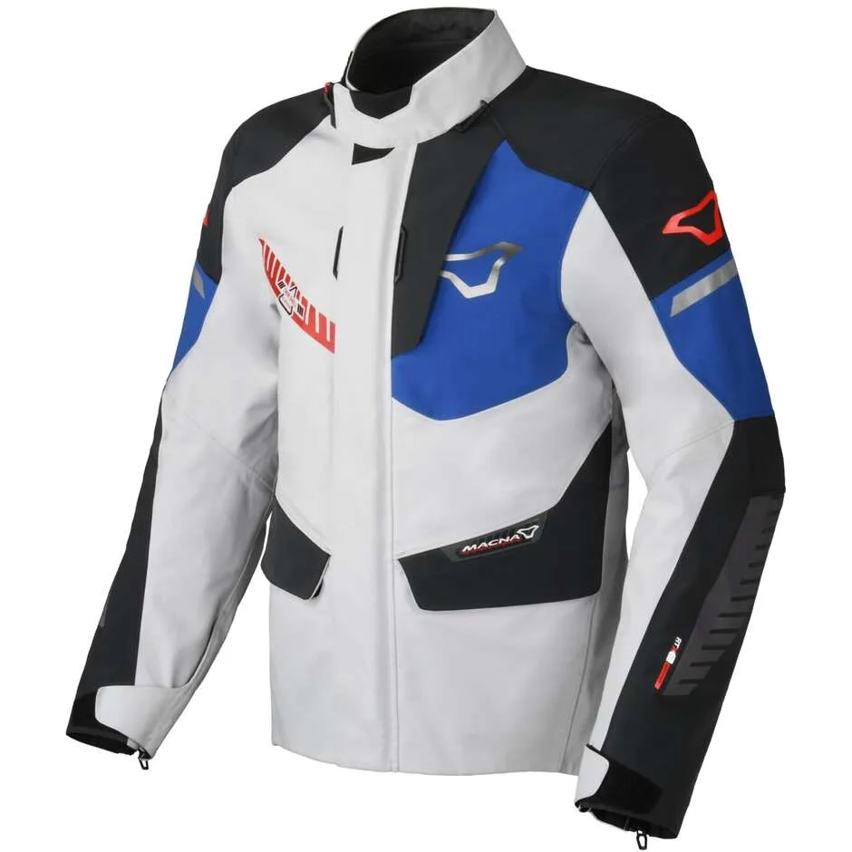 Giacca Moto Synchrone Light Grigio Nero Blu taglia 2XL - Macna - FashionsVida