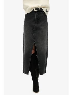 Para mujer. W7210339A Falda Maxi (26), Casual, Algodón, Denim